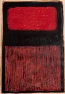 Red color field over a black and red surface