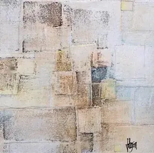 Light painting of sand-colored squares