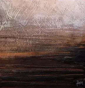 Rust-brown, horizontally layered surface